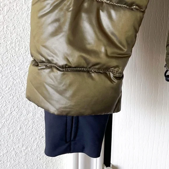 49Winters Shell Hooded Down Puffer Jacket Green Gunmetal Medium EUC - Picture 2 of 13